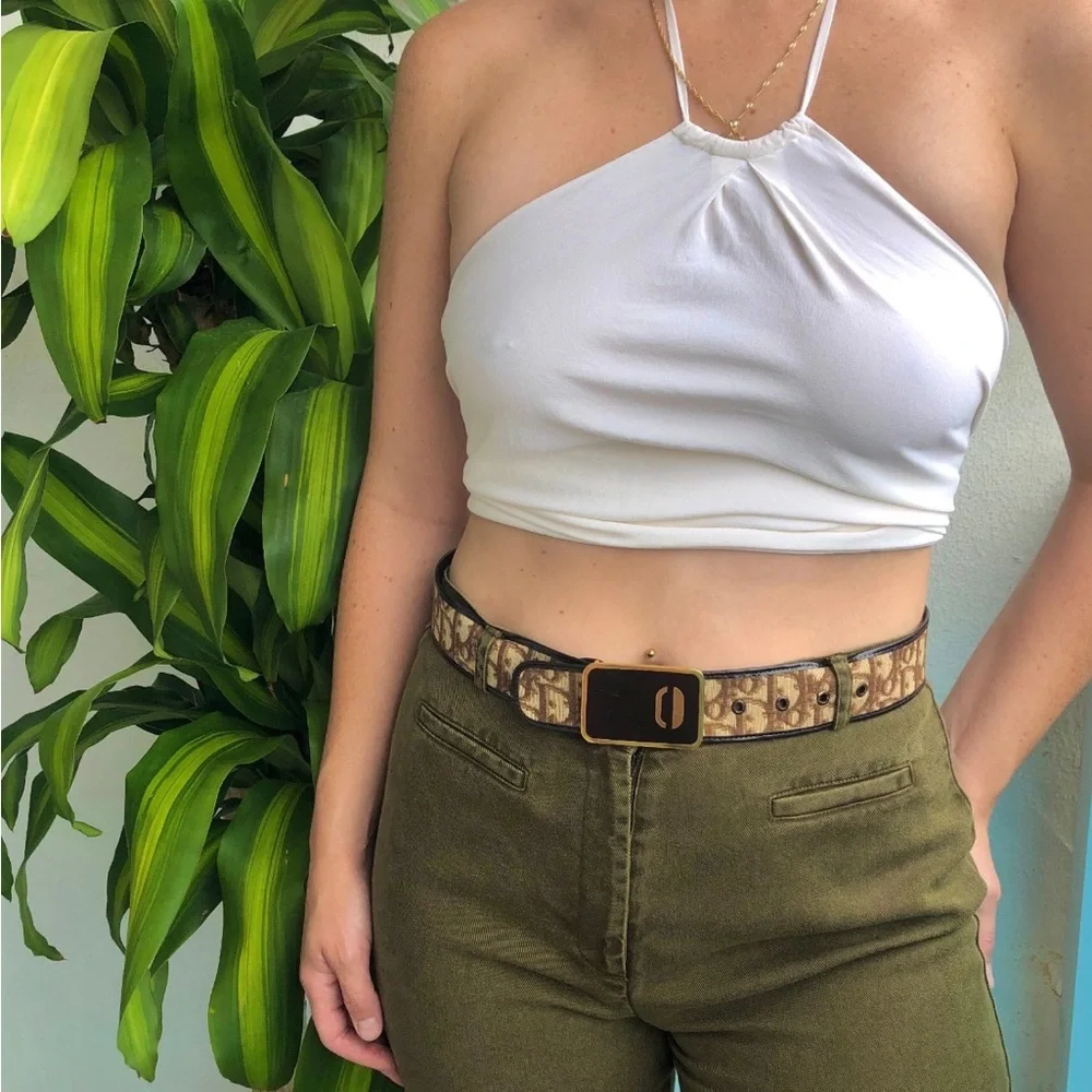 Christian Dior vintage trotter belt with gold CD belt buckle. - Picture 4 of 4